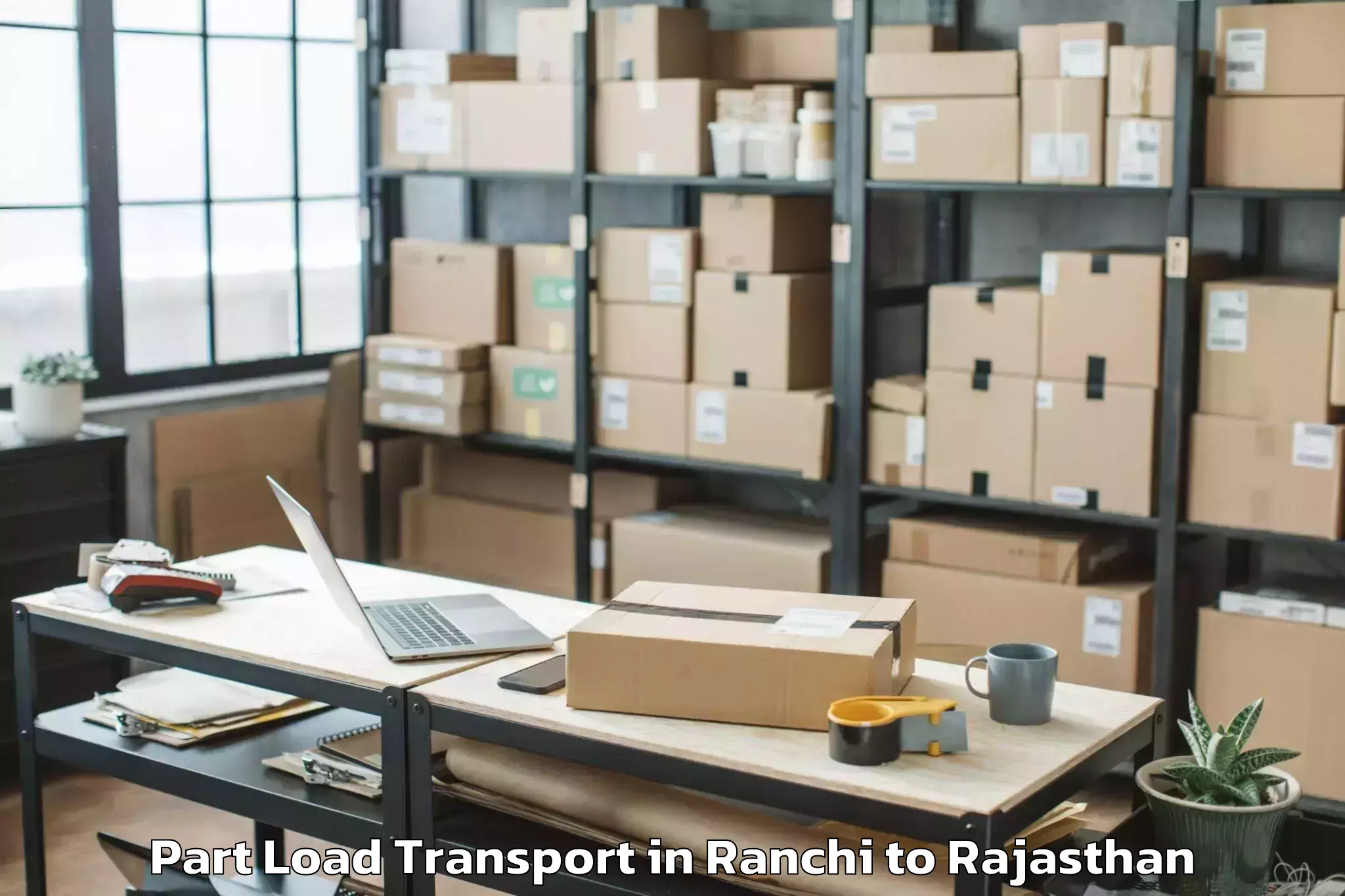 Book Ranchi to Bandikui Part Load Transport Online